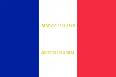 représentation des inscriptions sur le drapeau du 4e RST.