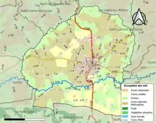 Carte en couleurs présentant l'occupation des sols