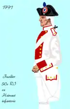 50e régiment d’infanterie de ligne de 1791 à 1793