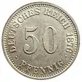 50 pfennigs en argent (1876).
