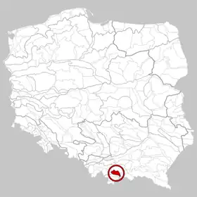 Carte de localisation des Gorce en Pologne.