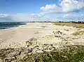 La plage des Kaolins vue du sud.