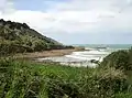 les falaises de Morguignen vues depuis les environs de la plage de Poul Rodou.