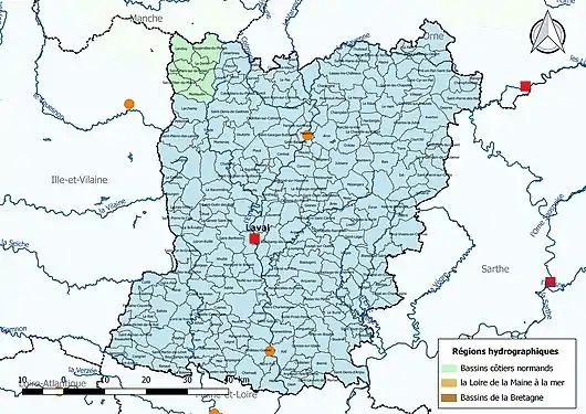 La Mayenne est dans une seule région hydrographique.