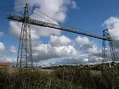 Pont transbordeur vu côté rive nord.