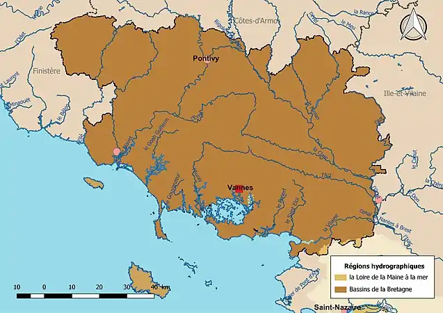 Le Morbihan est dans une seule région hydrographique.