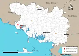 Carte des communes avec sites Seveso