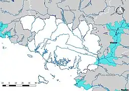 Territoires à risques importants d'inondation (TRI) dans le Morbihan.