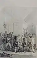 Jules Noël : Bagnards du bagne de Brest : l'accouplement (dessin, 1844)