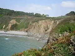 La plage de Trez Bihan vue depuis la pointe de Pen ar Vir.