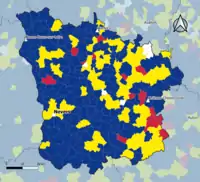 Candidat arrivé en tête au 1er tour par commune.  Emmanuel MacronMarine Le PenJean-Luc MélenchonDeux à égalité