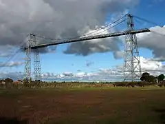 Pont transbordeur vu côté rive sud.