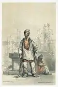 Jules Noël : Bagnards du bagne de Brest : condamnés à perpétuité (dessin, 1844)