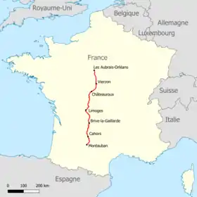 Voir la carte de la ligne.