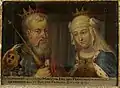 Portrait de Pharamond, roi mythique des Francs, et de son épouse Argotte XVIIe siècle