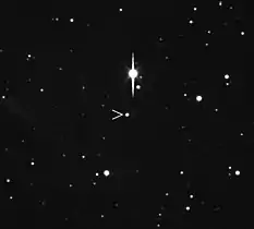 (624) Hector, troyen de Jupiter, a = 5,22 ua, L ~ 370 km (image amateur, 2009).