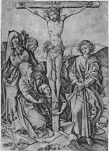 Crucifixion, burin, Martin Schongauer (vers 1480)