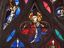 Détail d'un vitrail de la Sainte-Chapelle de Riom.