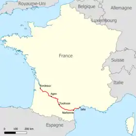 Voir la carte de la ligne.