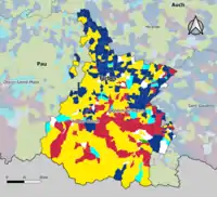 Candidat arrivé en tête au 1er tour par commune.  Emmanuel MacronMarine Le PenJean-Luc MélenchonYannick JadotJean LasalleDeux à égalité