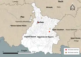 Carte des communes avec sites Seveso