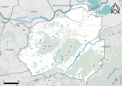 Carte du relief de Nestier.