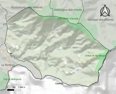 Carte des ZNIEFF de type 1 sur la commune.