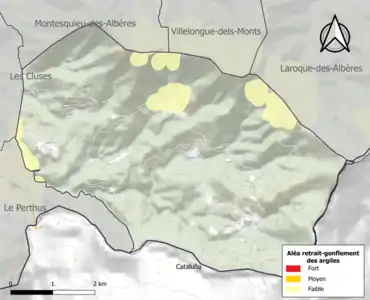 Carte des zones d'aléa retrait-gonflement des argiles.