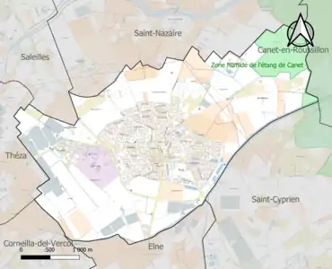 Carte de la ZNIEFF de type 1 sur la commune.