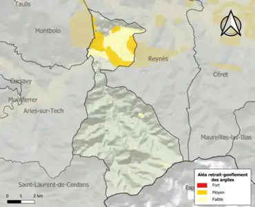 Carte des zones d'aléa retrait-gonflement des argiles.