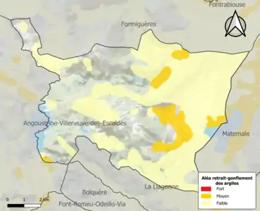 Carte des zones d'aléa retrait-gonflement des argiles.