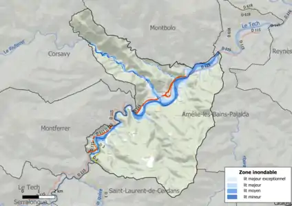 Carte des zones inondables.