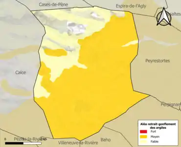 Carte des zones d'aléa retrait-gonflement des argiles.