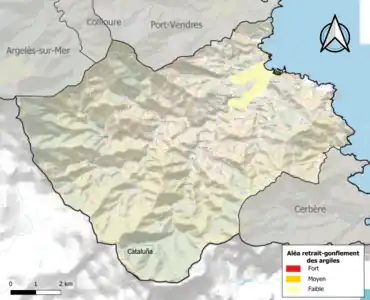 Carte des zones d'aléa retrait-gonflement des argiles.