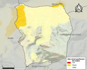 Carte des zones d'aléa retrait-gonflement des argiles.