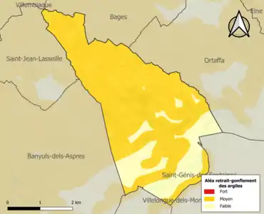 Carte des zones d'aléa retrait-gonflement des argiles.