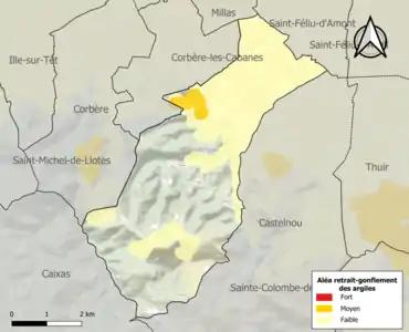 Carte des zones d'aléa retrait-gonflement des argiles.