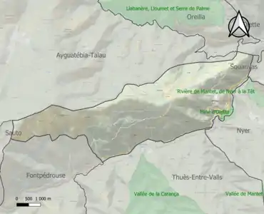 Carte de la ZNIEFF de type 1 sur la commune.