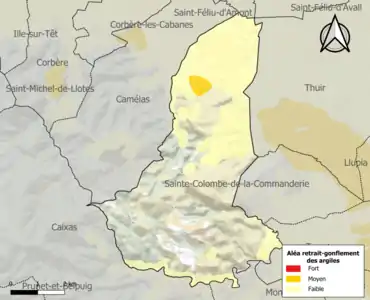 Carte des zones d'aléa retrait-gonflement des argiles.