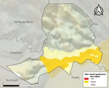 Carte des zones d'aléa retrait-gonflement des argiles.