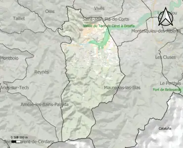 Carte de la ZNIEFF de type 1 sur la commune.