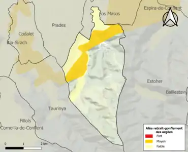 Carte des zones d'aléa retrait-gonflement des argiles.