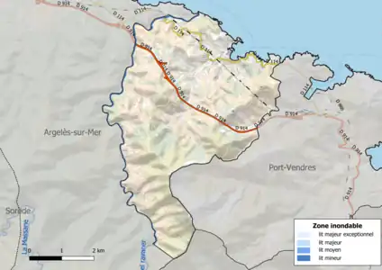 Carte des zones inondables.