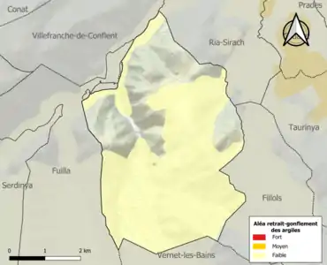 Carte des zones d'aléa retrait-gonflement des argiles.