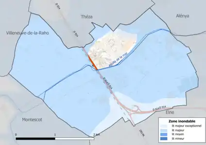 Carte des zones inondables.
