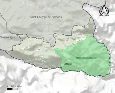 Carte de la ZNIEFF de type 1 sur la commune.