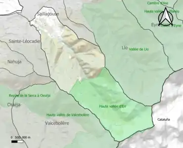 Carte des ZNIEFF de type 1 sur la commune.