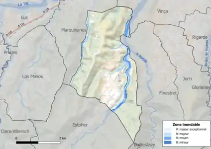 Carte des zones inondables.