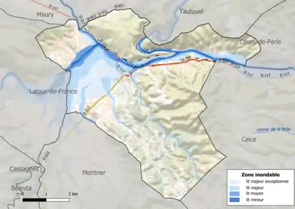 Carte des zones inondables.