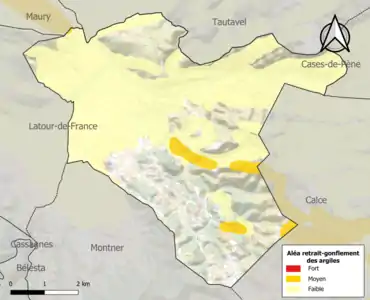 Carte des zones d'aléa retrait-gonflement des argiles.